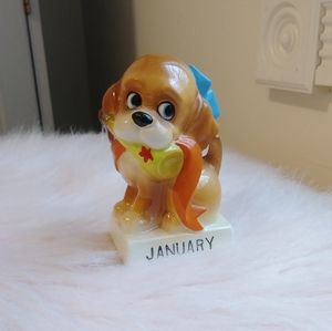 Vintage Kitsch Norcrest Calendar Dog Figurine